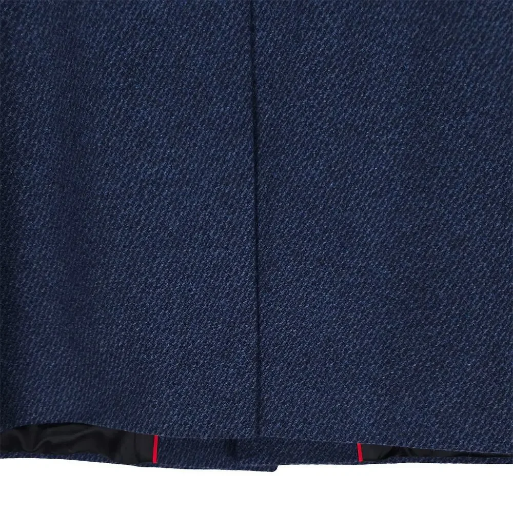 Hugo Boss Mens Migor Slim Fit Overcoat 46R Dark Blue Textured Wool Blend NWT